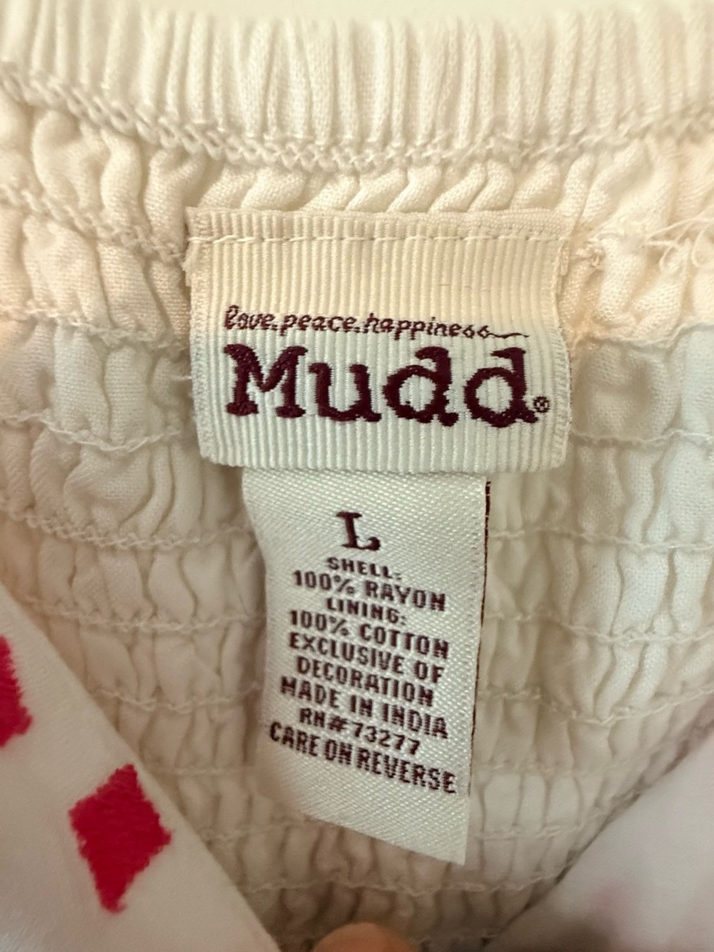 Mudd White Top with Multicolor Embroidered Pattern - Picture 7 of 8